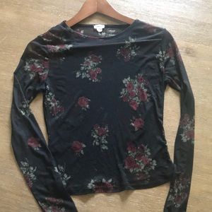 Garage Sheer Floral Top Stretchy
